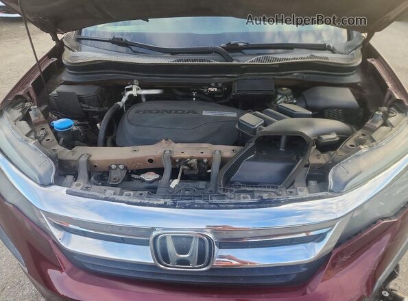 5FNYF5H35KB045646 2019 HONDA PILOT Бордовый Вид задней части салона