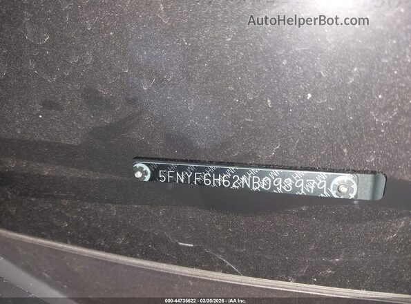 5FNYF6H62NB093979 2022 HONDA PILOT Серый Вид подкапотного пространства