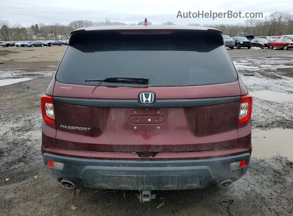 5FNYF7H58KB006224 2019 HONDA PASSPORT Темно-бордовый Вид сзади