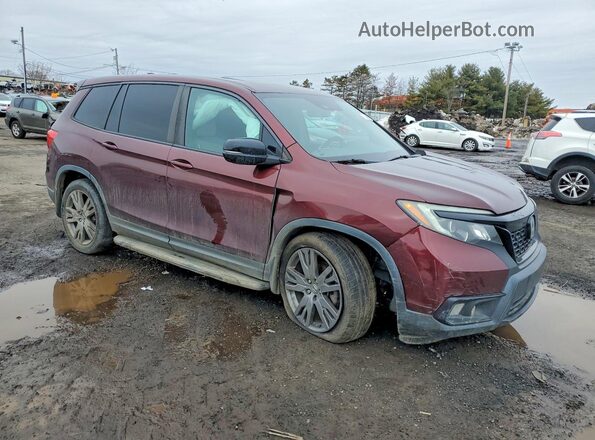 5FNYF7H58KB006224 2019 HONDA PASSPORT Темно-бордовый Передняя правая четверть
