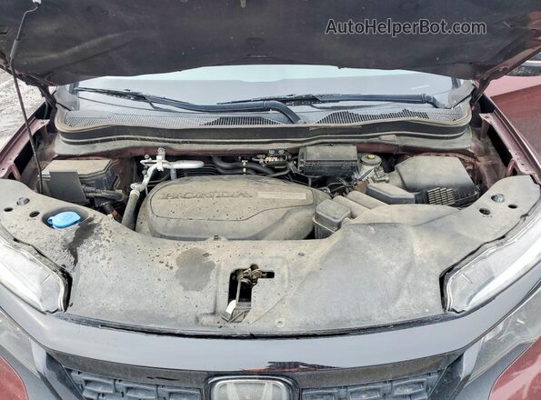 5FNYF7H58KB006224 2019 HONDA PASSPORT Темно-бордовый Вид подкапотного пространства