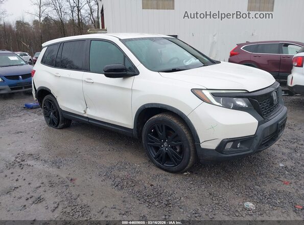 5FNYF8H25KB013756 2019 HONDA PASSPORT Белый Передняя правая четверть