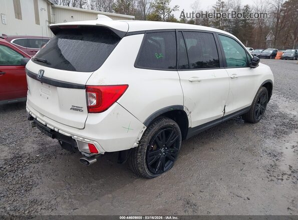 5FNYF8H25KB013756 2019 HONDA PASSPORT Белый Задняя правая четверть