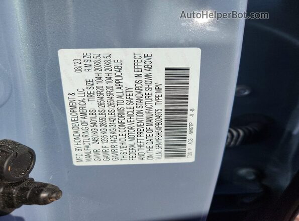5FNYF8H5XPB034975 2023 HONDA PASSPORT Серебряный Панорамный вид салона 360°
