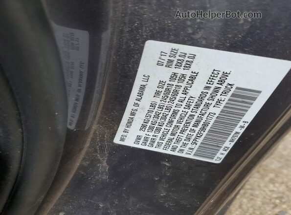 5FPYK2F59HB011773 2017 HONDA RIDGELINE Серый Вид наклейки с VIN-кодом