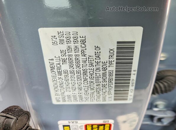 5FPYK3F53RB018953 2024 HONDA RIDGELINE Серебряный Вид подкапотного пространства