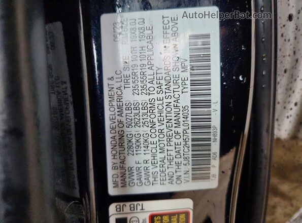 5J8TC2H57PL014035 2023 ACURA RDX Black Вид підкапотного простору