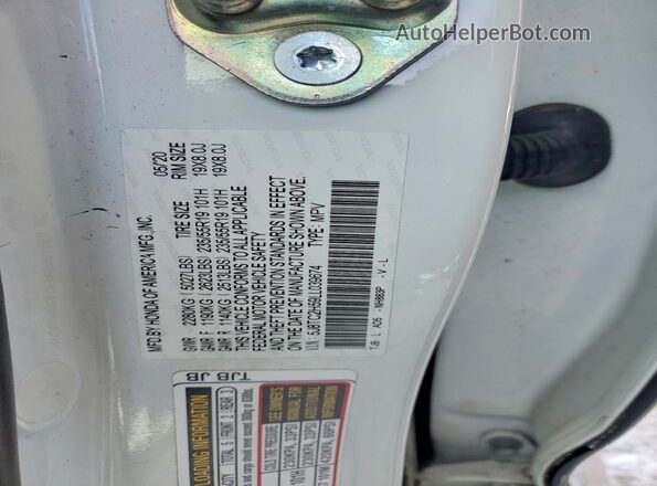 5J8TC2H59LL039674 2020 ACURA RDX Белый Вид наклейки с VIN-кодом