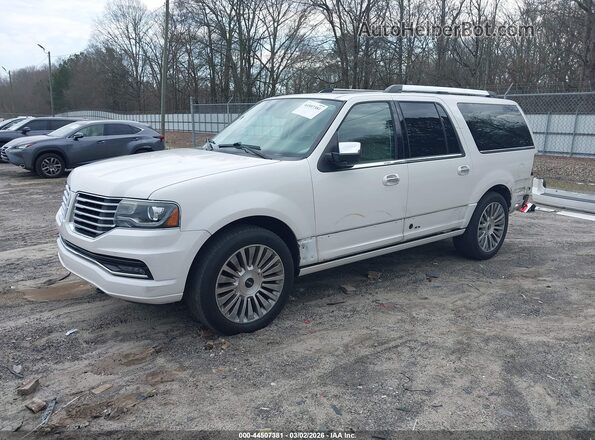 5LMJJ3HT6GEL02240 2016 LINCOLN NAVIGATOR L White წინა მარცხენა ხედი სამი მეოთხედიდან