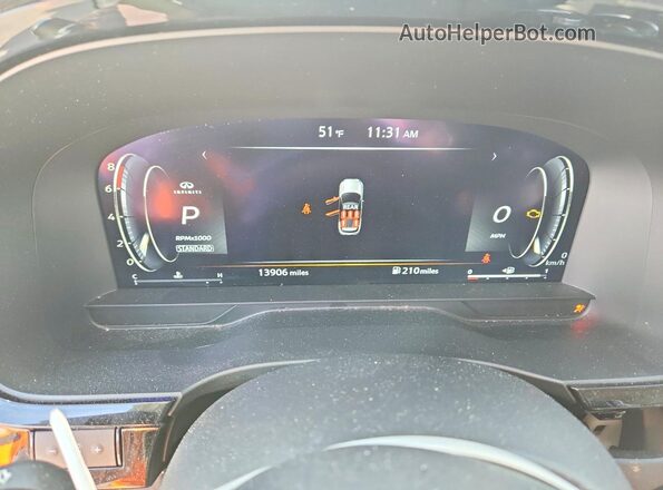 5N1AL1FR4SC338327 2025 INFINITI QX60 White Widok zestawu wskaźników