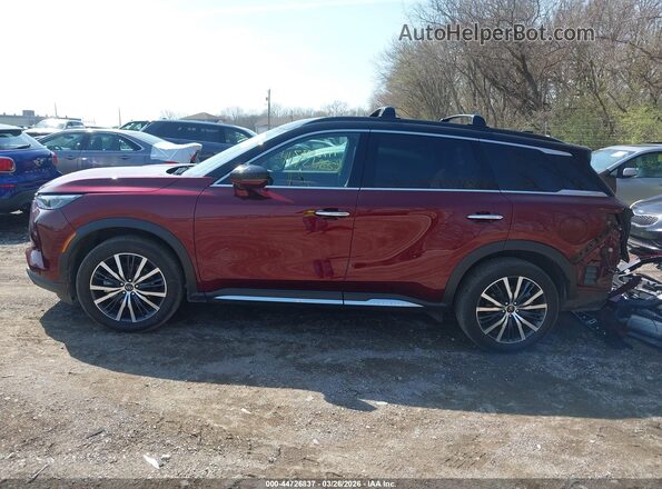 5N1AL1HU6SC358662 2025 INFINITI QX60 Red სალონის 360-გრადუსიანი ხედი