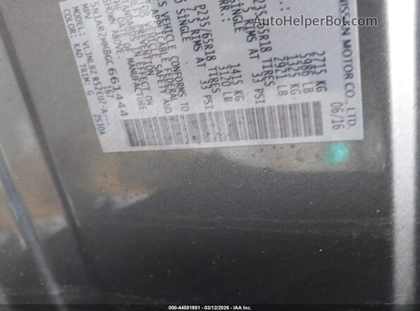5N1AR2MM8GC661444 2016 NISSAN PATHFINDER Gray Vista del compartimento del motor