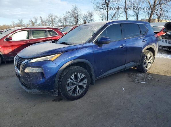 5N1AT3BA4MC815708 2021 NISSAN ROGUE Синий Передняя левая четверть