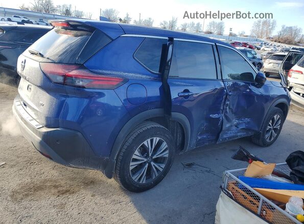 5N1AT3BA4MC815708 2021 NISSAN ROGUE Синий Задняя правая четверть