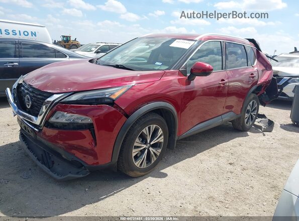 5N1AT3BA6MC819632 2021 NISSAN ROGUE Red Առջևի ձախ երեք քառորդ տեսարան