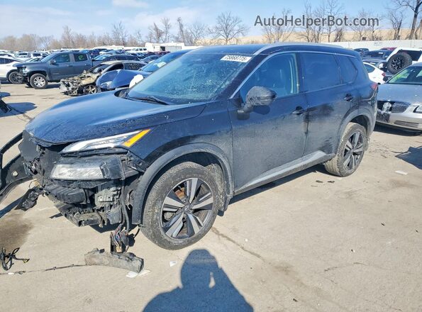 5N1AT3CA7MC720736 2021 NISSAN ROGUE Black წინა მარცხენა ხედი სამი მეოთხედიდან