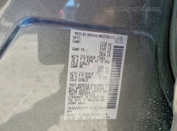 5N1AZ2BJ0PC126262 2023 NISSAN MURANO Серый Вид подкапотного пространства