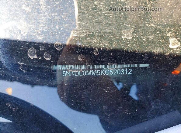 5N1DL0MM5KC520312 2019 INFINITI QX60 Blue Vista de la etiqueta del VIN