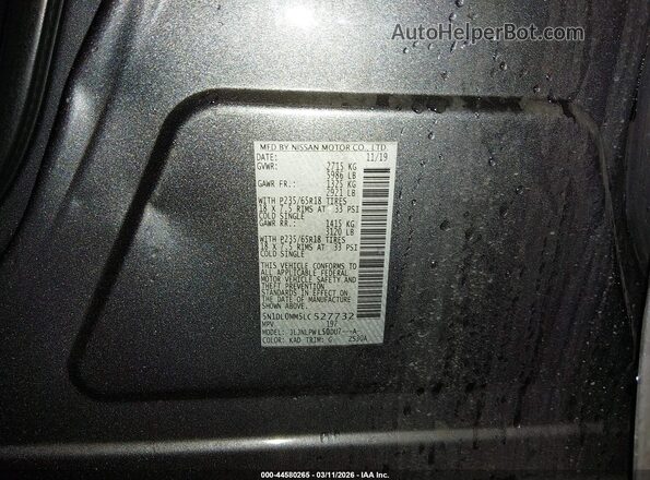 5N1DL0MM5LC527732 2020 INFINITI QX60 Серый Вид подкапотного пространства