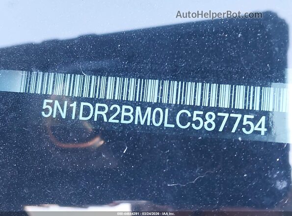 5N1DR2BM0LC587754 2020 NISSAN PATHFINDER Черный Вид подкапотного пространства