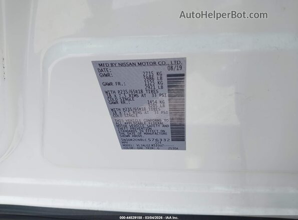 5N1DR2CN8LC576332 2020 NISSAN PATHFINDER Белый Вид подкапотного пространства