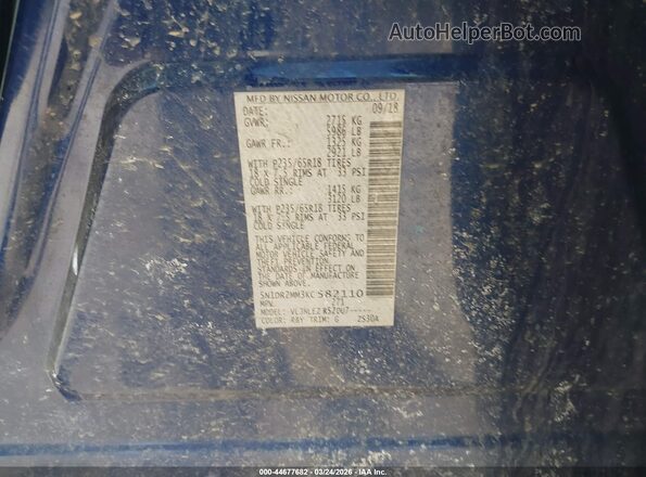 5N1DR2MM3KC582110 2019 NISSAN PATHFINDER Синий Вид подкапотного пространства