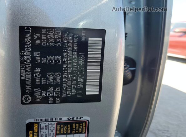 5NMP24GL5TH155874 2026 HYUNDAI SANTA Silver Vista de la etiqueta del VIN