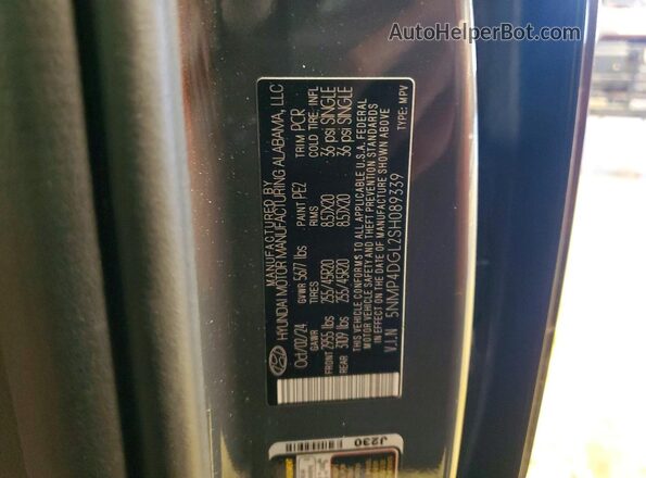 5NMP4DGL2SH089339 2025 HYUNDAI SANTA Gray VIN sticker view