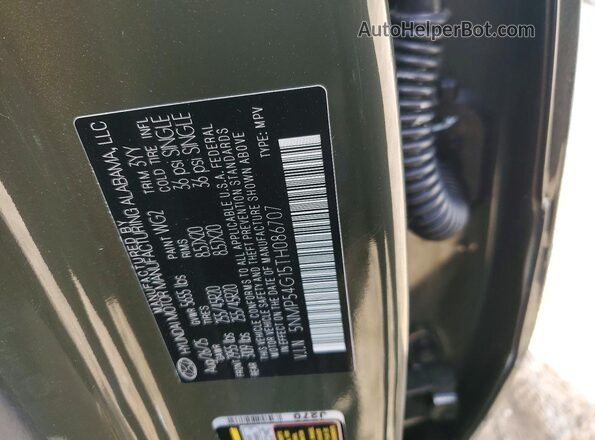 5NMP54G15TH086707 2026 HYUNDAI SANTA FE CALLIGRAPHY Green Widok naklejki z numerem VIN