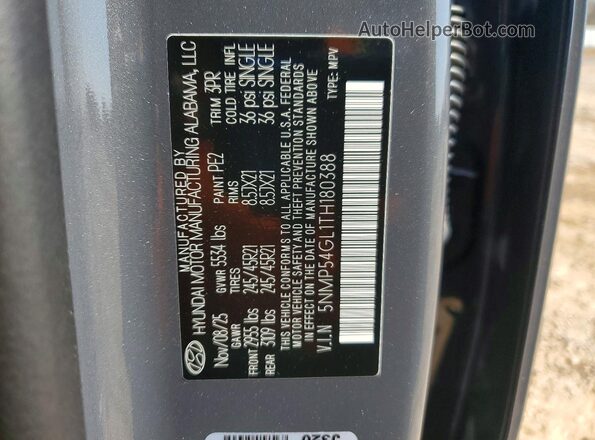 5NMP54GL1TH180388 2026 HYUNDAI SANTA FE CALLIGRAPHY Charcoal Widok wnętrza 360 stopni