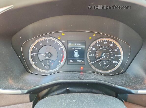 5NMS23AD5KH015294 2019 HYUNDAI SANTA Blue Instrument cluster view