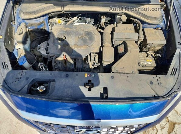 5NMS23AD5KH015294 2019 HYUNDAI SANTA Blue Engine compartment view