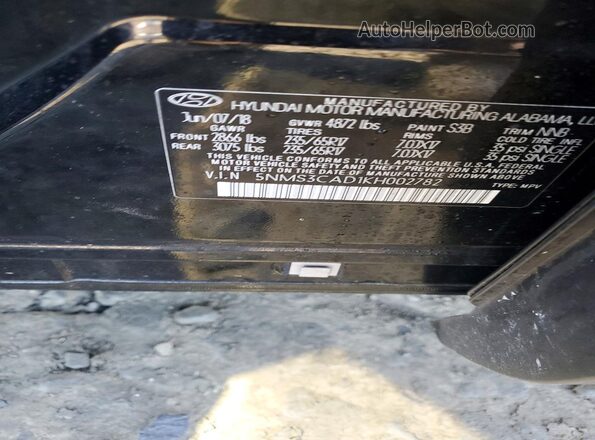 5NMS3CAD1KH002782 2019 HYUNDAI SANTA Черный Вид наклейки с VIN-кодом