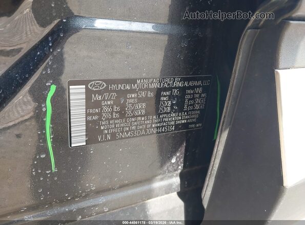 5NMS3DAJ0NH445134 2022 HYUNDAI SANTA FE Gray Engine compartment view