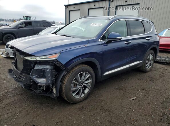 5NMS5CAD7KH102279 2019 HYUNDAI SANTA Синий Передняя левая четверть