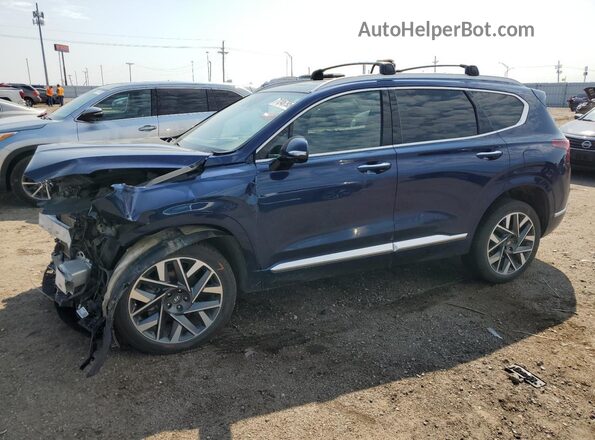 5NMS5DAL3MH359746 2021 HYUNDAI SANTA FE CALLIGRAPHY Blue Առջևի ձախ երեք քառորդ տեսարան