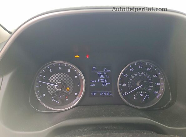 5NPD74LF4KH485799 2019 HYUNDAI ELANTRA White Սարքավորումների վահանակի տեսք