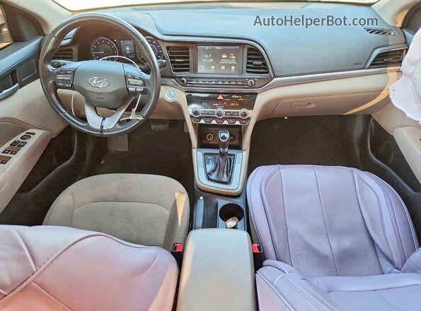 5NPD84LF2KH431303 2019 HYUNDAI ELANTRA Белый Вид панели приборов