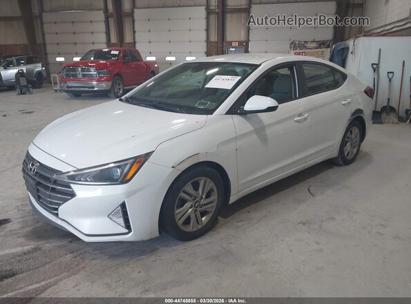 5NPD84LF5KH454221 2019 HYUNDAI ELANTRA White Առջևի ձախ երեք քառորդ տեսարան