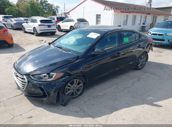 5NPD84LF9JH372653 2018 HYUNDAI ELANTRA Black წინა მარცხენა ხედი სამი მეოთხედიდან
