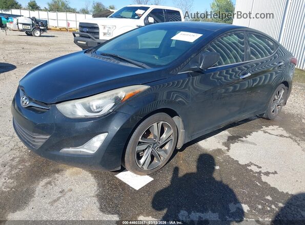5NPDH4AE0GH657129 2016 HYUNDAI ELANTRA Black წინა მარცხენა ხედი სამი მეოთხედიდან