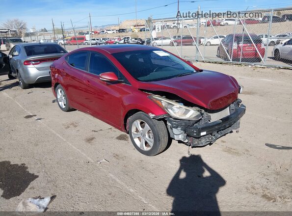 5NPDH4AE0GH766190 2016 HYUNDAI ELANTRA Красный Передняя правая четверть