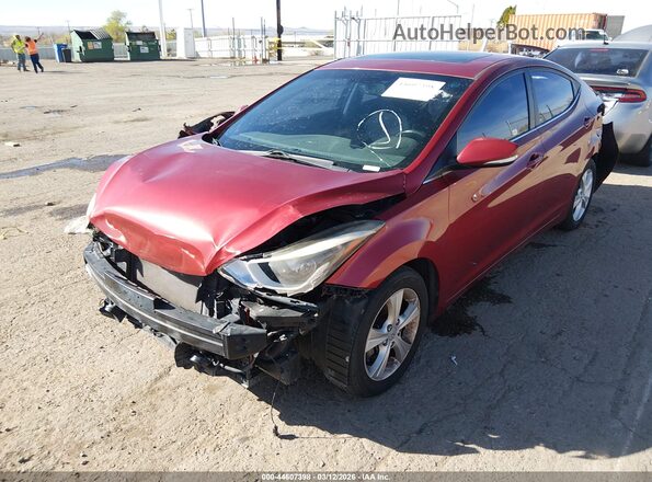 5NPDH4AE0GH766190 2016 HYUNDAI ELANTRA Красный Вид задней части салона