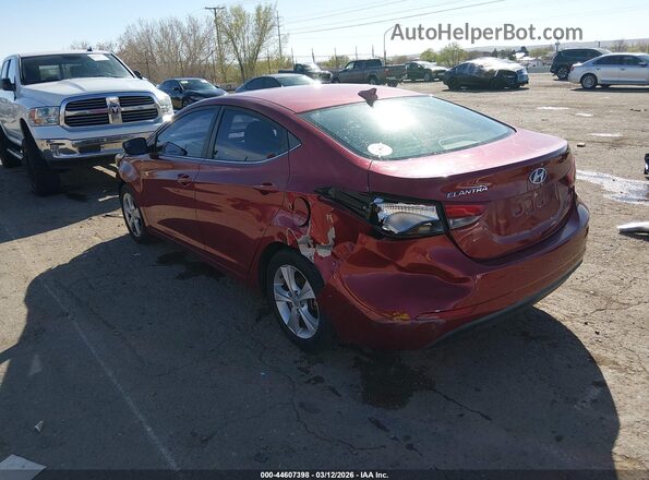 5NPDH4AE0GH766190 2016 HYUNDAI ELANTRA Красный Задняя левая четверть
