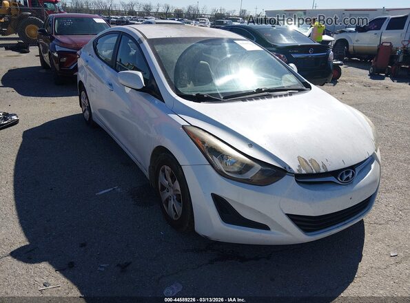 5NPDH4AE3GH786482 2016 HYUNDAI ELANTRA Белый Передняя правая четверть