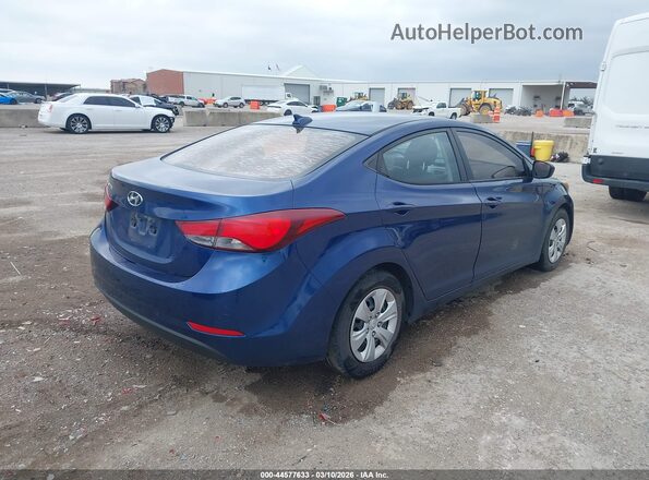 5NPDH4AE4GH702069 2016 HYUNDAI ELANTRA Синий Задняя правая четверть
