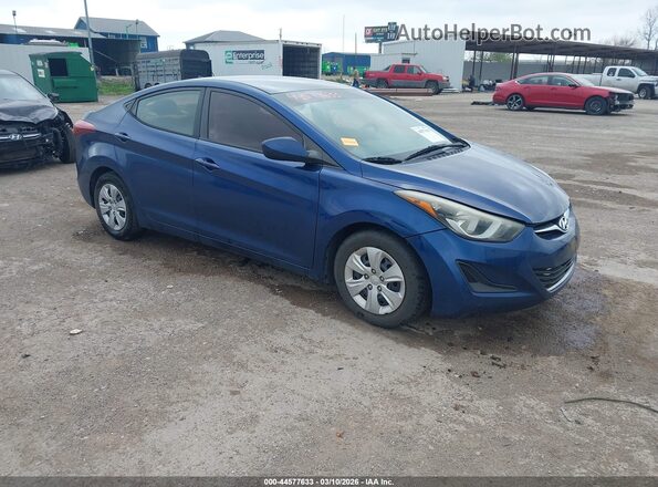 5NPDH4AE4GH702069 2016 HYUNDAI ELANTRA Синий Передняя правая четверть