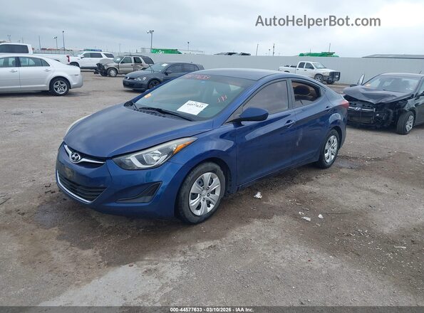 5NPDH4AE4GH702069 2016 HYUNDAI ELANTRA Синий Передняя левая четверть