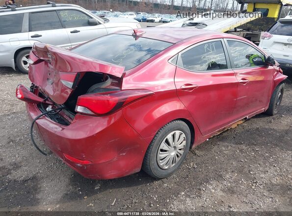 5NPDH4AE6GH787402 2016 HYUNDAI ELANTRA Красный Задняя правая четверть