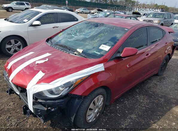 5NPDH4AE6GH787402 2016 HYUNDAI ELANTRA Красный Передняя левая четверть